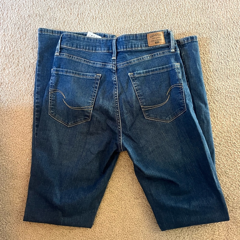 Signature by Levi Strauss Dark Blue Relaxed Jeans